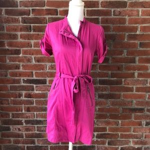 Ted Baker Military Style Dress in Hot Pink
